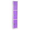 Adiroffice 72in H x 12in W x 12in D Triple-Compartment Steel Tier Key Lock Storage Locker in Purple, 2PK ADI629-203-PUR-2PK